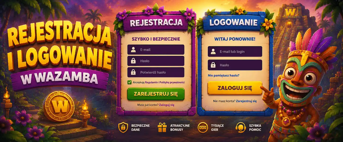 Rejestracja i logowanie w Wazamba dla graczy w Polsce z bezpiecznym dostępem do konta.